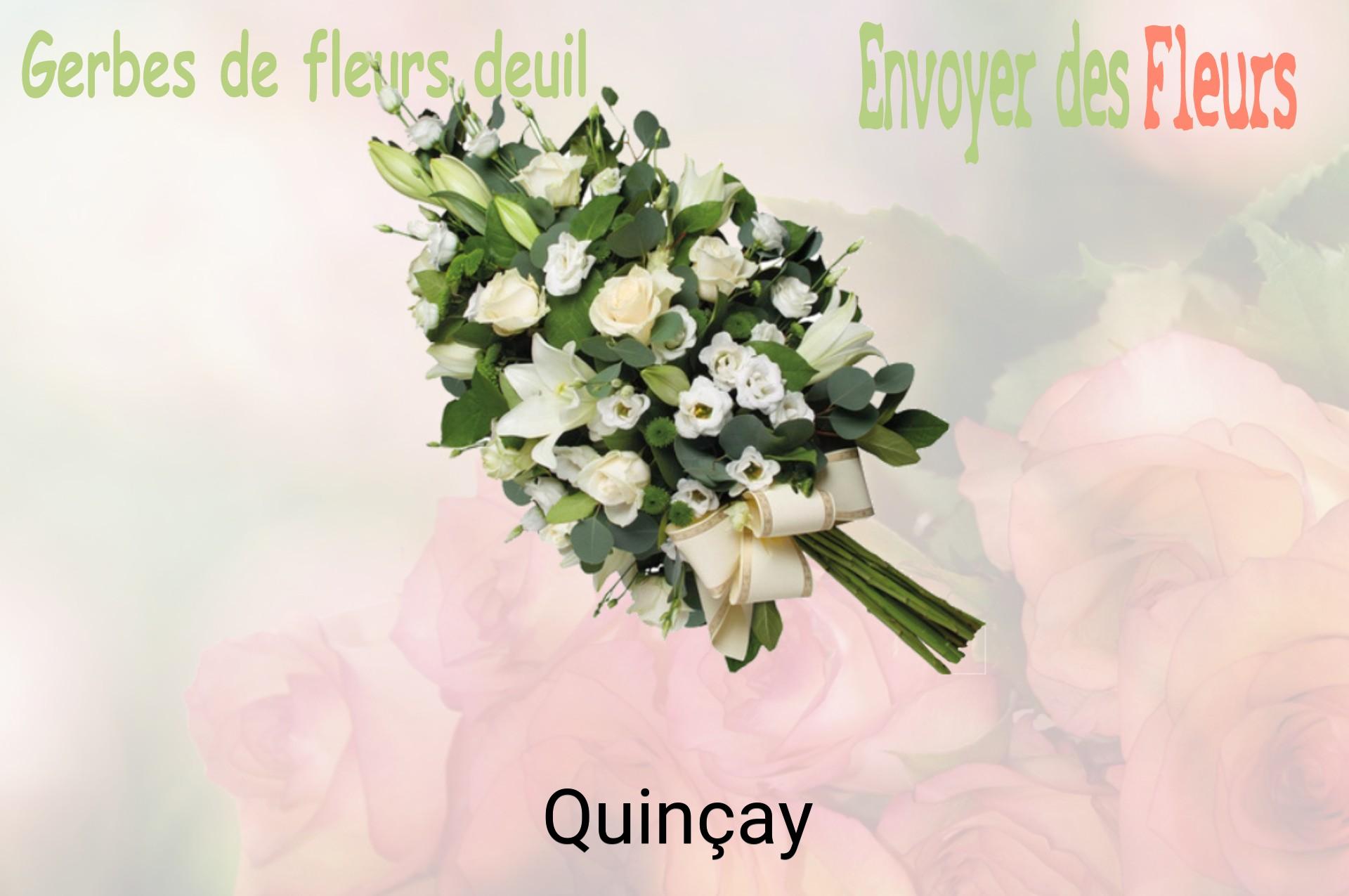 Gerbe de fleurs de deuil livrée à Quinçay